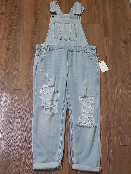Cello Denim - Cello Light Blue Distressed Denim Overalls for Women